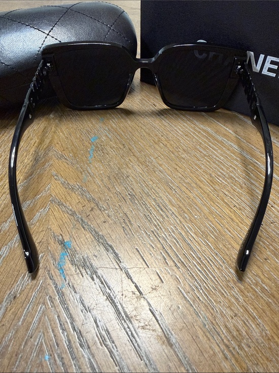 CHANEL Black Oversized Square Sunglasses